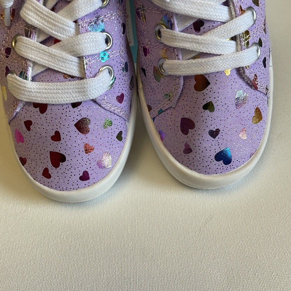 NIB JELLYPOP KIDS LIL LOLLIE HEARTS GIRLS PURPLE METALLIC SIZE 4M - Picture 4 of 7